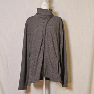 Tuff Athletics Asymetrical Full Zip Fleece Jacket Sz XXL